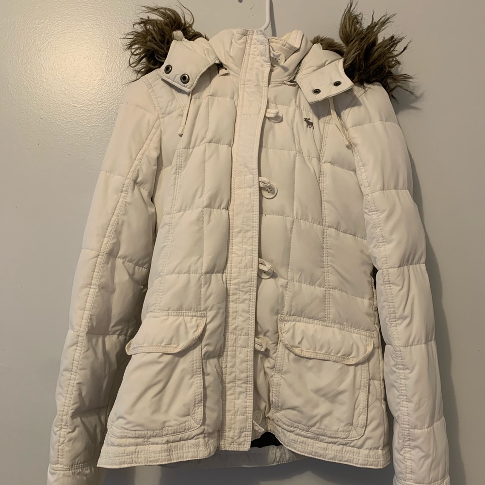 Abercrombie & Fitch White Snow Jacket